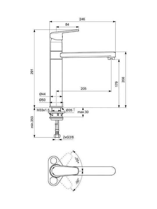 Vidima Mixing Sink Faucet Silver