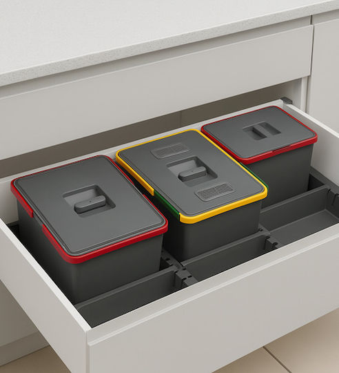 Elletipi Abfalleimer Recycling Kunststoff für Schrank Gray 36Es 1Stück Elletipi Abfalleimer Recycling Kunststoff für Schrank Gray 36Es 1Stück