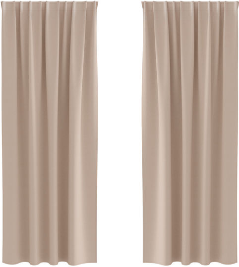 vidaXL Set Vorhänge mit Bleistiftfalten Braun 140x225cm