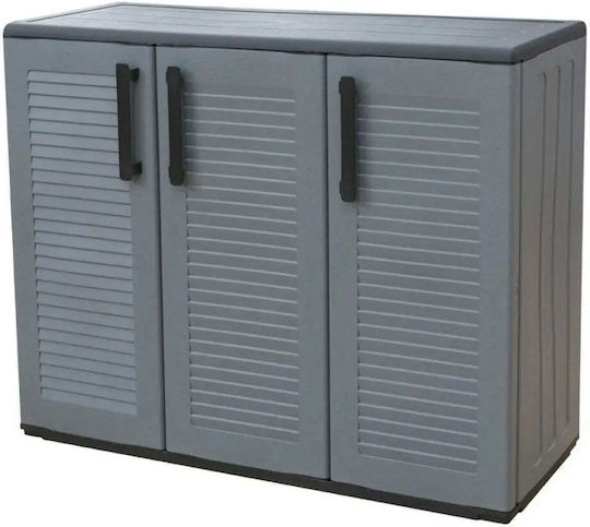 Dreiblättrige Außenschrank aus Polypropylen mit Trennwand & 1 Regal 102x37x84cm