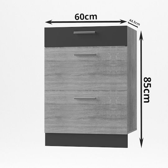 Alina Comodă de Bucătărie de Podea Sonoma-Mokka 60x44.5x85buc