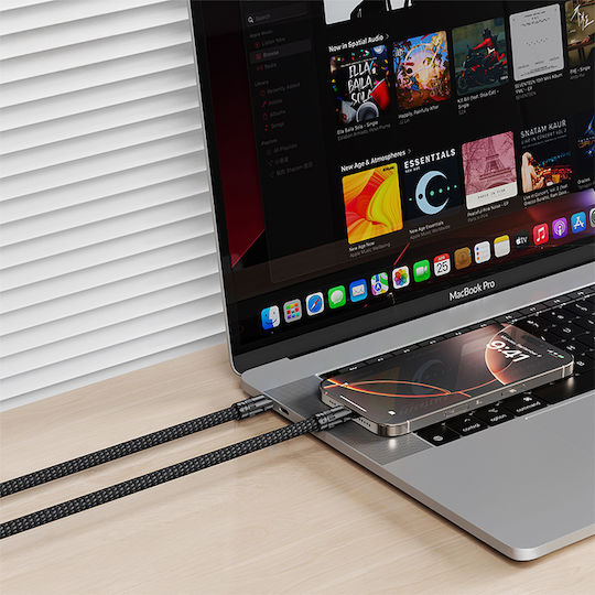 XO Braided USB-C to Lightning Cable 27W Μαύρο 0.2m (249-0149)