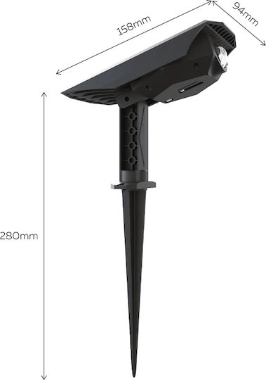 Calex Set 2 Lămpi Solare de Grădină 65lm Alb Cald 2700K cu Fotocelulă IP44