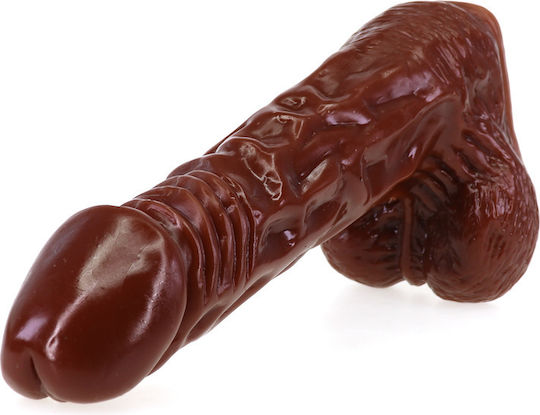 Kinksters Realistic Dildo with Scrotum Brown