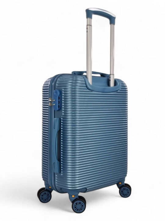 FlyNow Cabin Hard Light Blue Travel Suitcase with 4 Wheels Height 55cm