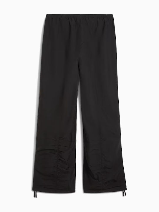 Dama Tesatura Pantaloni cu Croială Relaxată Black