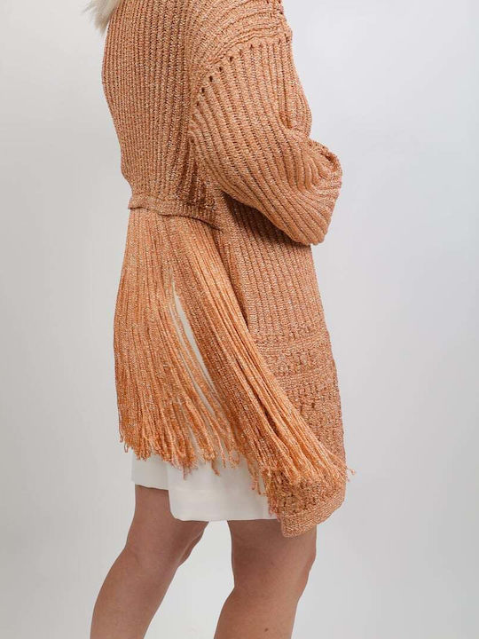 Gestrickte Damen Strickjacke Rosa