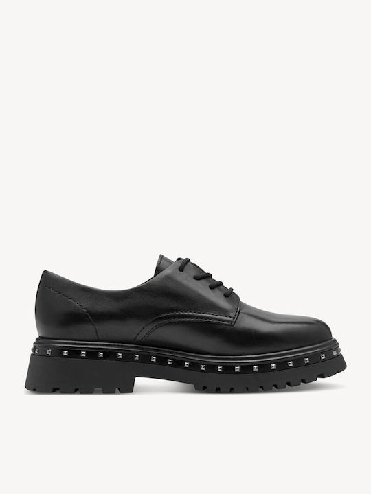 Women's Synthetic Leather Oxford Shoes Black