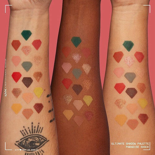 NYX Professional Makeup UP Ultimate Shadow Palette Paradise Shock Palette With Eye Shadows In Pressed Powder Form
