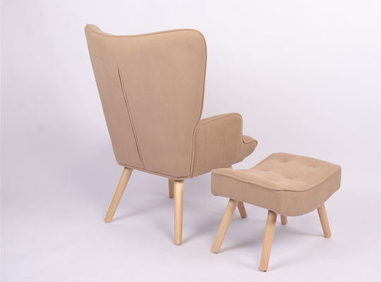 Anidori Ohrensessel mit Fußhocker Open Café 73x69x96cm