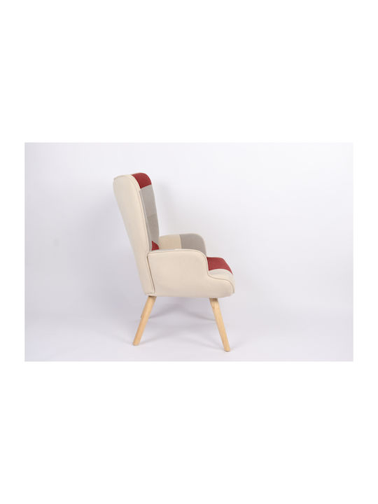Briar Bergère Bordeaux/Grey Patchwork 73x69x96cm