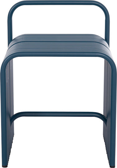 Hocker Für das Wohnzimmer mit Rückenlehne Metall Intrepid Blue 40x38x55cm