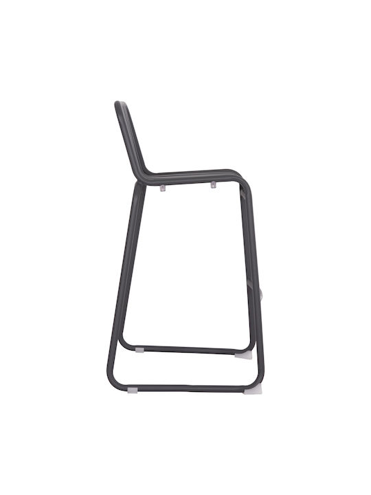 Stool Bar with Backrest Metallic Rachel Gray