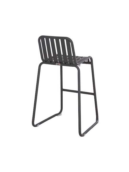 Stool Bar with Backrest Metallic Rachel Gray