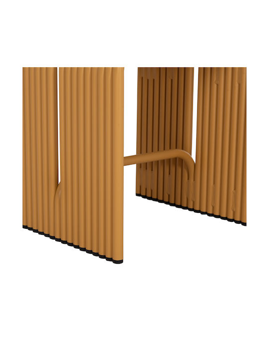 Stool For Living Room with Backrest Metallic Intrepid Mustard 40x38x55cm
