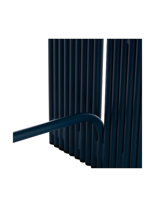 Stool For Living Room with Backrest Metallic Intrepid Blue 40x38x55cm
