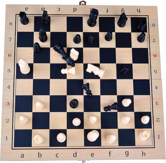 Wooden Checkers & Dice Set for Backgammon Brown / Black