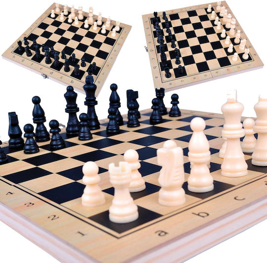 Wooden Checkers & Dice Set for Backgammon Brown / Black