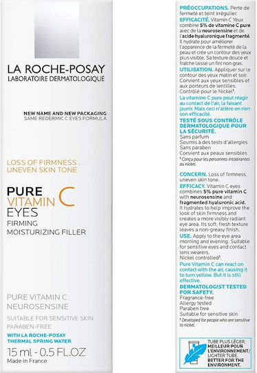 La Roche Posay Redermic C Cremă de Ochi pentru Anti-îmbătrânire Tonifiere și Cearcane 15ml