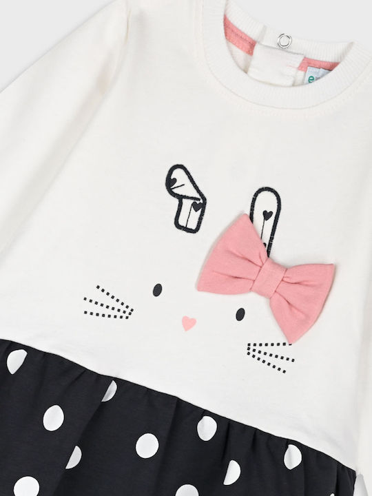 Kinderkleid Langärmelig Polka Dot Mehrfarbig