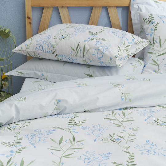 Charalambidis Textiles Σετ Σεντόνια Υπέρδιπλα 220x260εκ. Μπλε