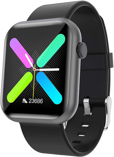 RFIT Aluminium Smartwatch with Heart Rate Monitor (Black)