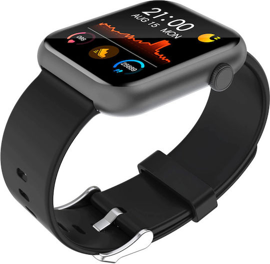 RFIT Aluminium Smartwatch with Heart Rate Monitor (Black)