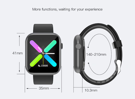 RFIT Aluminium Smartwatch with Heart Rate Monitor (Black)