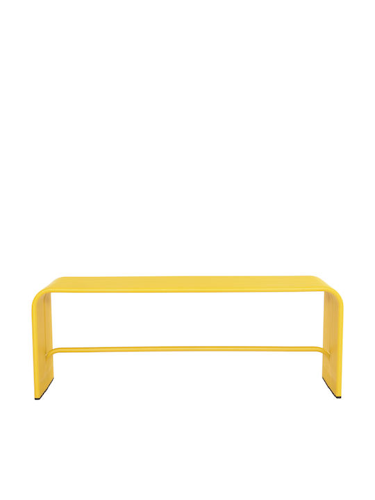 Intrepid Outdoor Metal Yellow Bench 105.5x38x42cm