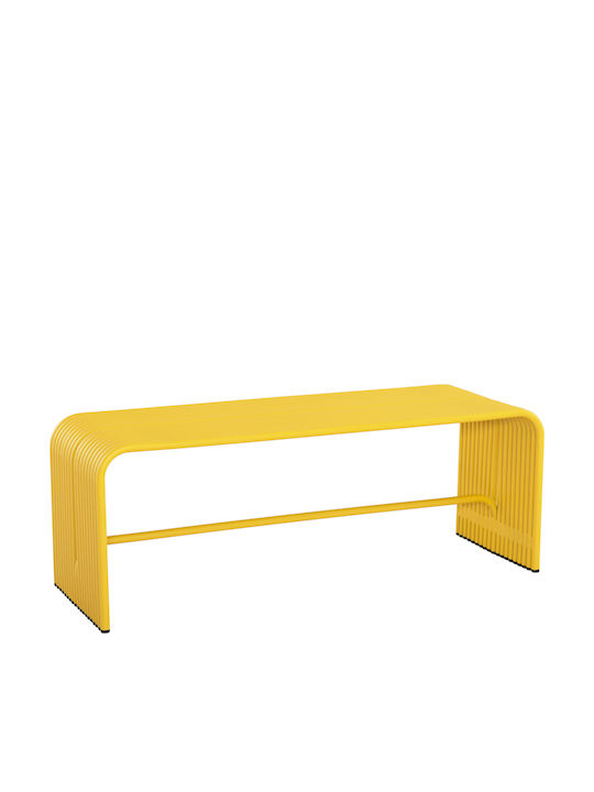 Intrepid Outdoor Metal Yellow Bench 105.5x38x42cm
