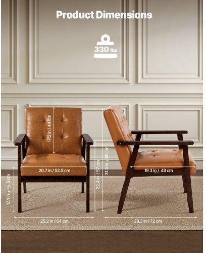 Dining Room Artificial Leather Chair Brown