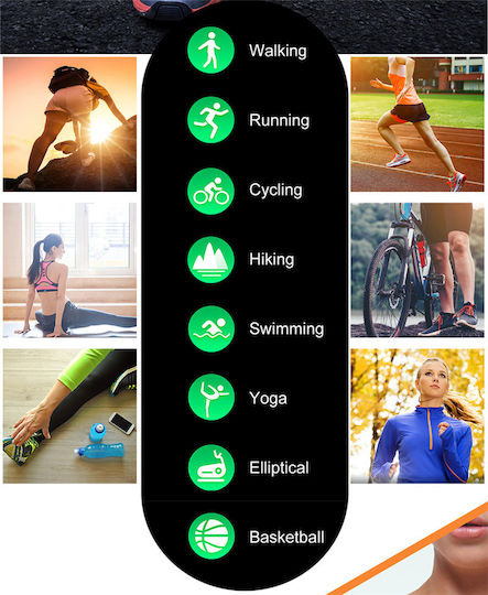 XFIT Алуминий Смартчасовник с Пулсомер (Черен)