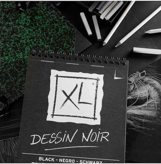 Canson Sketch Pad Dessin Noir A4 29.7x21cm 40 Sheets Black Paper