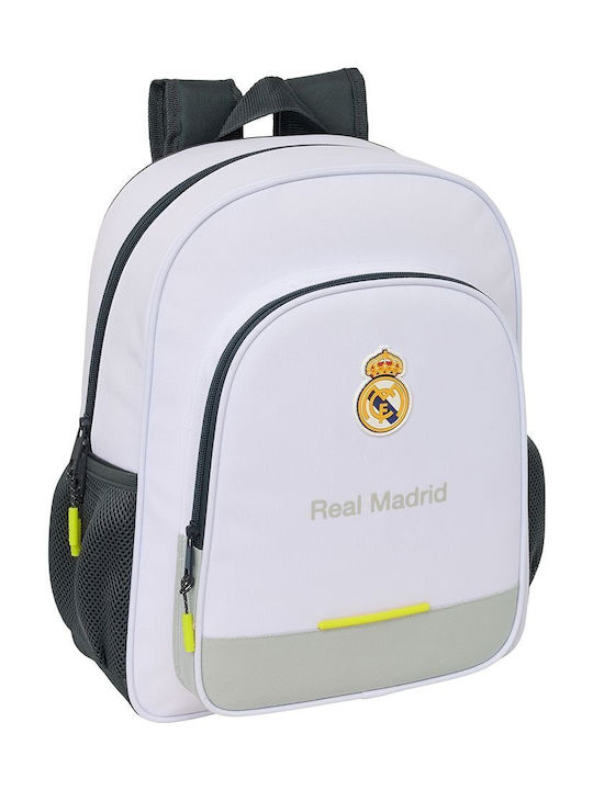 Real Madrid Σχολική Τσάντα Πλάτης Δημοτικού Λευκή 23lt