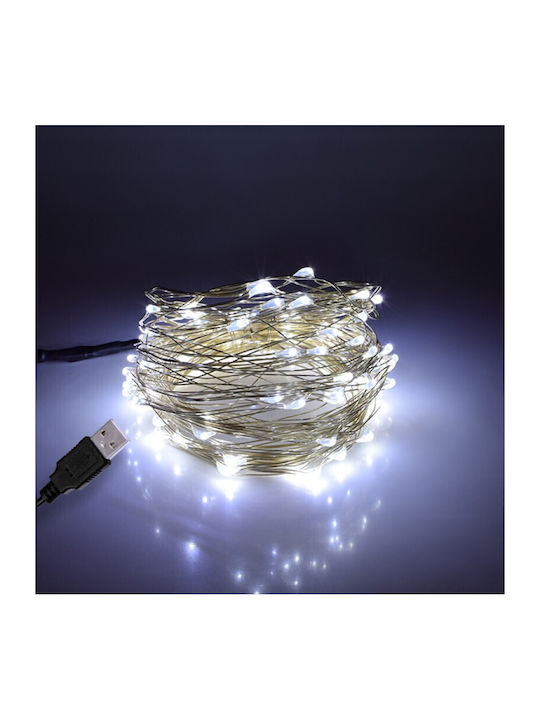100 Λαμπάκια LED 10μ. Ψυχρό Λευκό USB σε Σειρά 100 Λαμπάκια LED 10μ. Ψυχρό Λευκό USB σε Σειρά