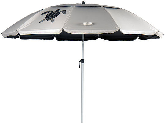 Summer Club Folding Beach Umbrella Diameter 2m Black/Beige