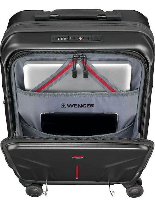 Wenger Carry-on Βαλίτσα Ταξιδίου Καμπίνας Σκληρή Μαύρη με 4 Ρόδες Ύψους 54εκ.