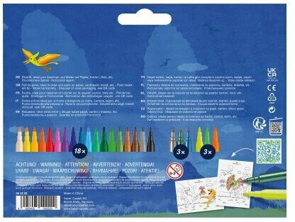 Faber-Castell Dinozaur Lavabili Neon Markere de Desen Set 24buc