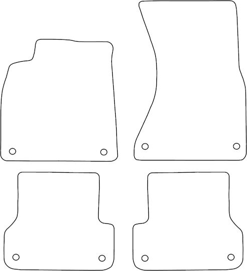 Set Covorașe Velur Potrivite Audi A7 I 2010-2017 Margine Roșie