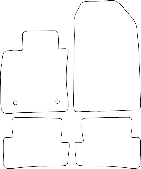Set Covorașe Velur Potrivite Renault Clio IV 2012-2020 Margine Neagră