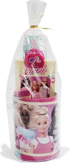 Gim Barbie Kids Stationery Set with Pencil, Eraser, Notepad, Ruler and Pencil Holder 7pcs