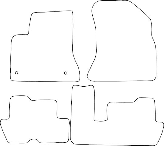 Velours Fußmatten Passend Für Citroen C4 Picasso I 5-Sitzer 2006-2012 Blaue Kante