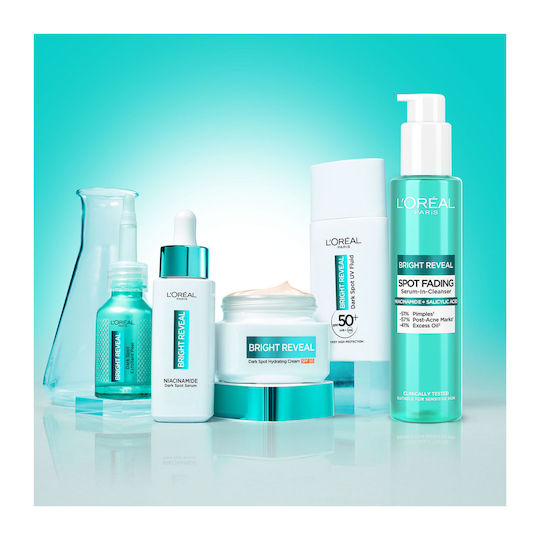 L'Oreal Paris Bright Reveal Feuchtigkeitsspendende und Anti-Aging Leichtgewichtige Gesichtscreme Tag mit SPF50 gegen Fehler und Akne mit Niacinamid und AHA 25ml