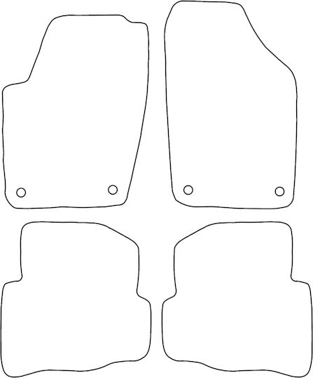Velour Fußmatten Passend Für Volkswagen Polo IV 2001-2009 Schwarz Kante