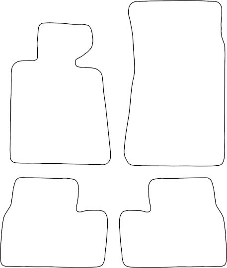 Set Velour Mats Fitting Bmw 3 Series E30 1982-1994 Black Edging