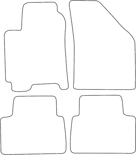 Set Velour Mats Matching Chevrolet Kalos 2004-2007 Red Edging