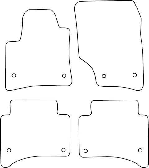 Complete Set Velour Car Mats Porsche Cayenne I S-turbo 2002-2010 Red Edging