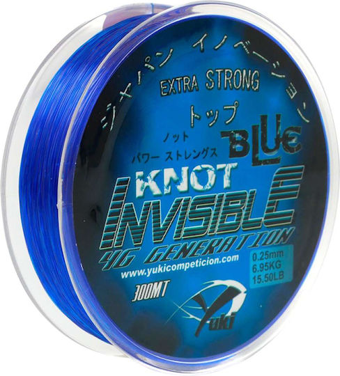 Yuki Invisible Blue Knot Πετονιά Ψαρέματος Fluorocarbon Μπλε 300m / 0.28mm