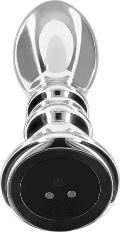 ToyJoy The Slider Anal Plug mit Vibration Groß Silber