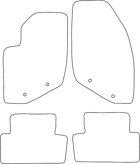 Velours Teppichboden Satz Für Volvo S60 I 2000-2010 Rote Kante